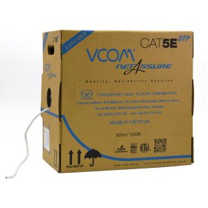 CÁP MẠNG VCOM CAT5E UTP VỎ PVC THÙNG 305 MÉT
