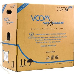 CÁP MẠNG VCOM CAT6 UTP VỎ PVC THÙNG 305 MÉT