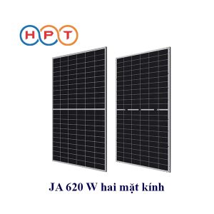 Tấm pin JA 620Wp Ntype hai mặt kính