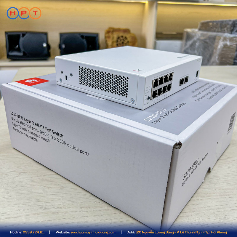 Switch PoE HUAWEI eKit S210-8P2J là khả năng cung cấp 8 cổng Gigabit Ethernet
